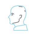 human head profile line icon, outline symbol, vector illustration, concept sign Royalty Free Stock Photo