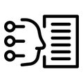 Human head silhouette analyzing data and generating report