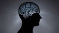 Human Head Silhouette Containing a Maze, Representing Complexity of Mind Royalty Free Stock Photo