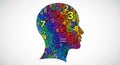 Title: Human Head Silhouette Filled With Numbers Artificial Intelligence Concept Royalty Free Stock Photo