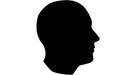 Human head silhouette icon in black and white