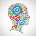 Human Head Silhouette Made of Colorful Gears â Creativity, Problem-Solving, and Innovation Concept Royalty Free Stock Photo