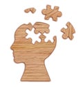 Human head silhouette, mental health symbol. Puzzle. Royalty Free Stock Photo