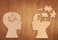 Human head silhouette, mental health symbol. Puzzle. Royalty Free Stock Photo