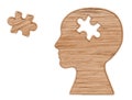 Human head silhouette with a puzzle cut out Royalty Free Stock Photo