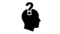 Human head silhouette with a question mark Royalty Free Stock Photo