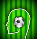 Human head with soccer ball - supporters