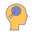 Human head with target line and fill style icon vector design Royalty Free Stock Photo