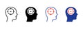 Human Head Target Silhouette and Line Icon. Marketing Sociology Focus Goal on Customer Mind Pictogram. Centric Aim Royalty Free Stock Photo