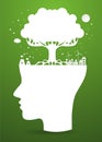 Human head and tree shape look like a brain Royalty Free Stock Photo