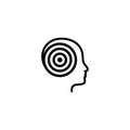 Human head vector headache or hypnosis