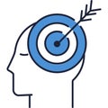 Human head vector target in mind icon on white Royalty Free Stock Photo