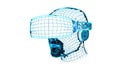 Human Head with VR Headset Wireframe Icon, Virtual Reality, vector design Generative AI Royalty Free Stock Photo