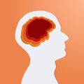 Human Head White With Brain Creative Silhouette Royalty Free Stock Photo