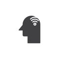 Human head with wi-fi vector icon Royalty Free Stock Photo