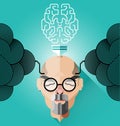 Creative thinking old business man concept vector Royalty Free Stock Photo