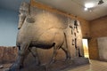 Human Headed Winged Lions and reliefs from Nimrud with the Balawat Gates in the British Museum in London UK