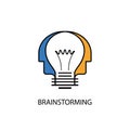 Human Heads And Light Bulb Icon.Creative Mind Logo.Creative Group Logo.Brain.Creative Mind.Man Head And People