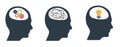 Human Heads Set Representing Different Thinking Patterns Royalty Free Stock Photo