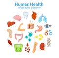 Human Health Infographic Elements Objects.
