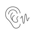 Human hearing line outline icon