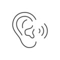 Human hearing line outline icon