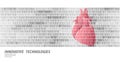 Human heart anatomical medicine shape. Doctor online binary code information data flow innovative technology vector