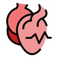 Human heart beat icon vector flat Royalty Free Stock Photo