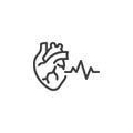 Human heart beat line icon Royalty Free Stock Photo