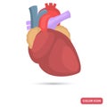 Human heart color flat icon