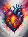 human heart in the color of love