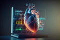 The human heart diagnostic through artificial intelligence technology. Generative AI