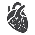 Human heart glyph icon, medicine and healthcare