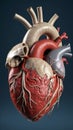 Human heart. The heart with the venous system. Anatomy