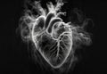 The human heart inhaled thick cigarette smoke. AI Generative