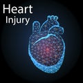 Human heart injury low poly. Organ anatomy