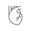 Human heart line icon. Healthy internal organ symbol Royalty Free Stock Photo