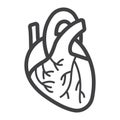 Human heart line icon, medicine and healthcare Royalty Free Stock Photo