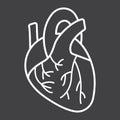Human heart line icon, medicine and healthcare Royalty Free Stock Photo