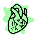 Human heart line icon, medicine and healthcare, human organ sign vector graphics Royalty Free Stock Photo
