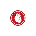 Human heart logo medical cardiology vector icon illustration Royalty Free Stock Photo