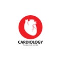 Human heart logo medical cardiology vector icon illustration Royalty Free Stock Photo