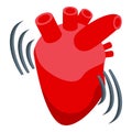 Human heart palpitation icon isometric vector. Attack anxiety