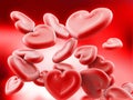 Human heart shaped blood cells background. 3D illustration Royalty Free Stock Photo