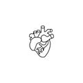 Human heart thin line icon eps ten