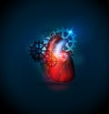 Human heart treatment concept