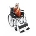 Human Heart on Wheelchair Illustration Royalty Free Stock Photo