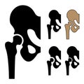 Human hip joint symbols