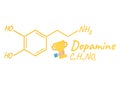 Human hormone dopamine concept chemical skeletal formula icon label, text font vector illustration, isolated on white. Periodic Royalty Free Stock Photo