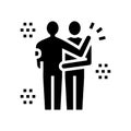 human hugs glyph icon vector illustration sign